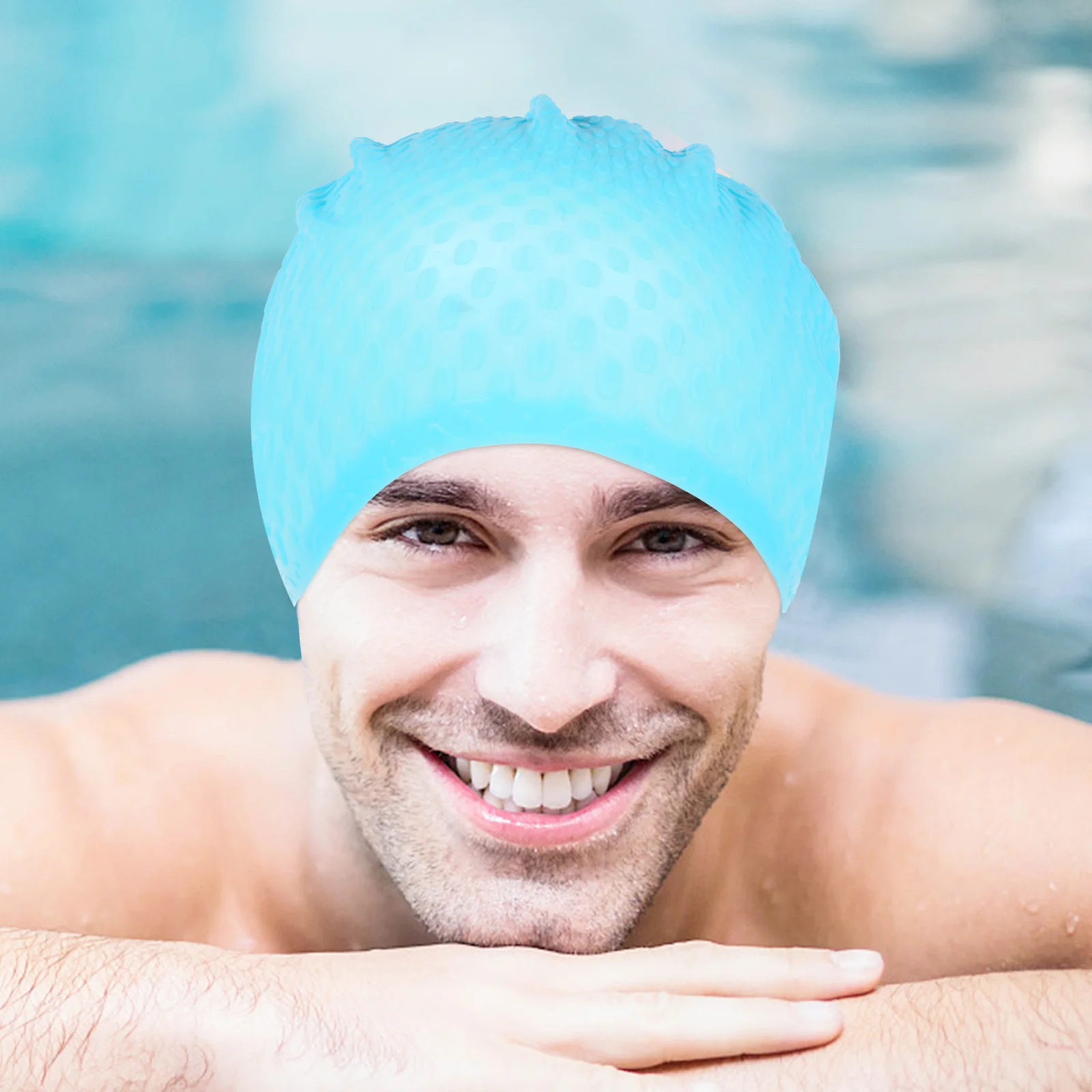 الكبار قبعة السباحة سيليكون كبيرة للجنسين قبعة السباحة خفيفة الوزن قبعة السباحة المرنة للرجال النساء قبعات السباحة قبعات حمام السباحة #5