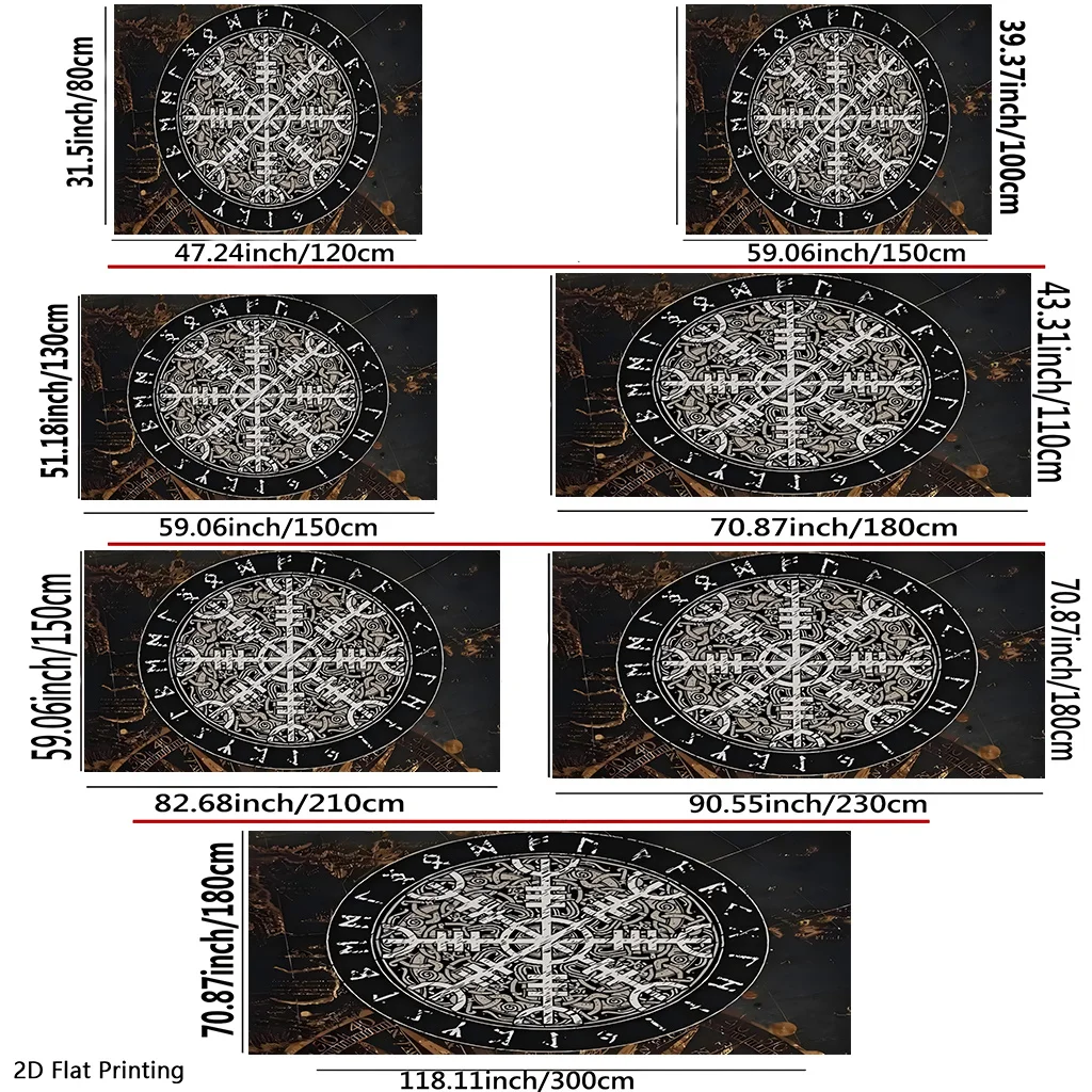 Boho Mystic Mandala Wall Tapestry Art Print Canvas Decor Celestial Zodiac Tarot Astrology Geometric Abstract Black Silver Room P