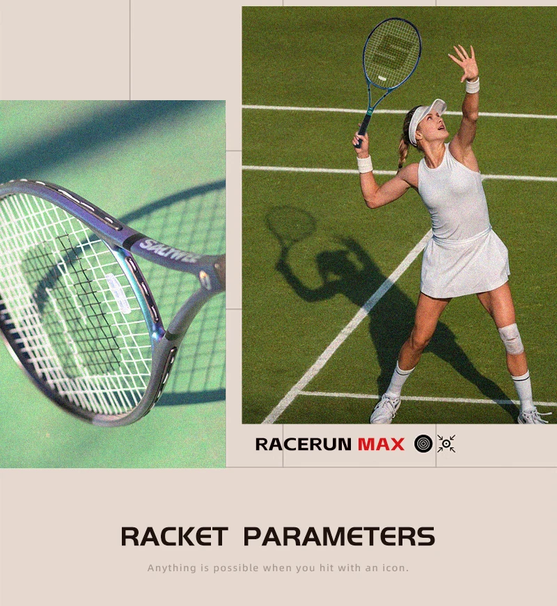 RaceRun-MAX Composite Carbon Tennisschläger, 295±10g Leichtgewicht, 325mm Balancepunkt, Einteiliger Stabiler Rahmen, 50-60lbs, für Fortgeschrittene – Detail 8