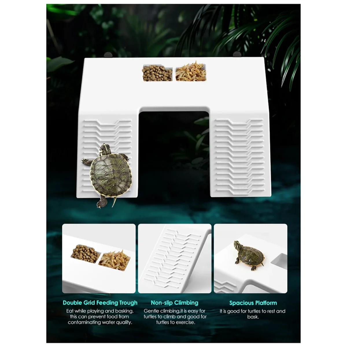 

Платформа для купания черепахи AA98 с присосками — гладкая кормушка для водных рептилий и амфибий