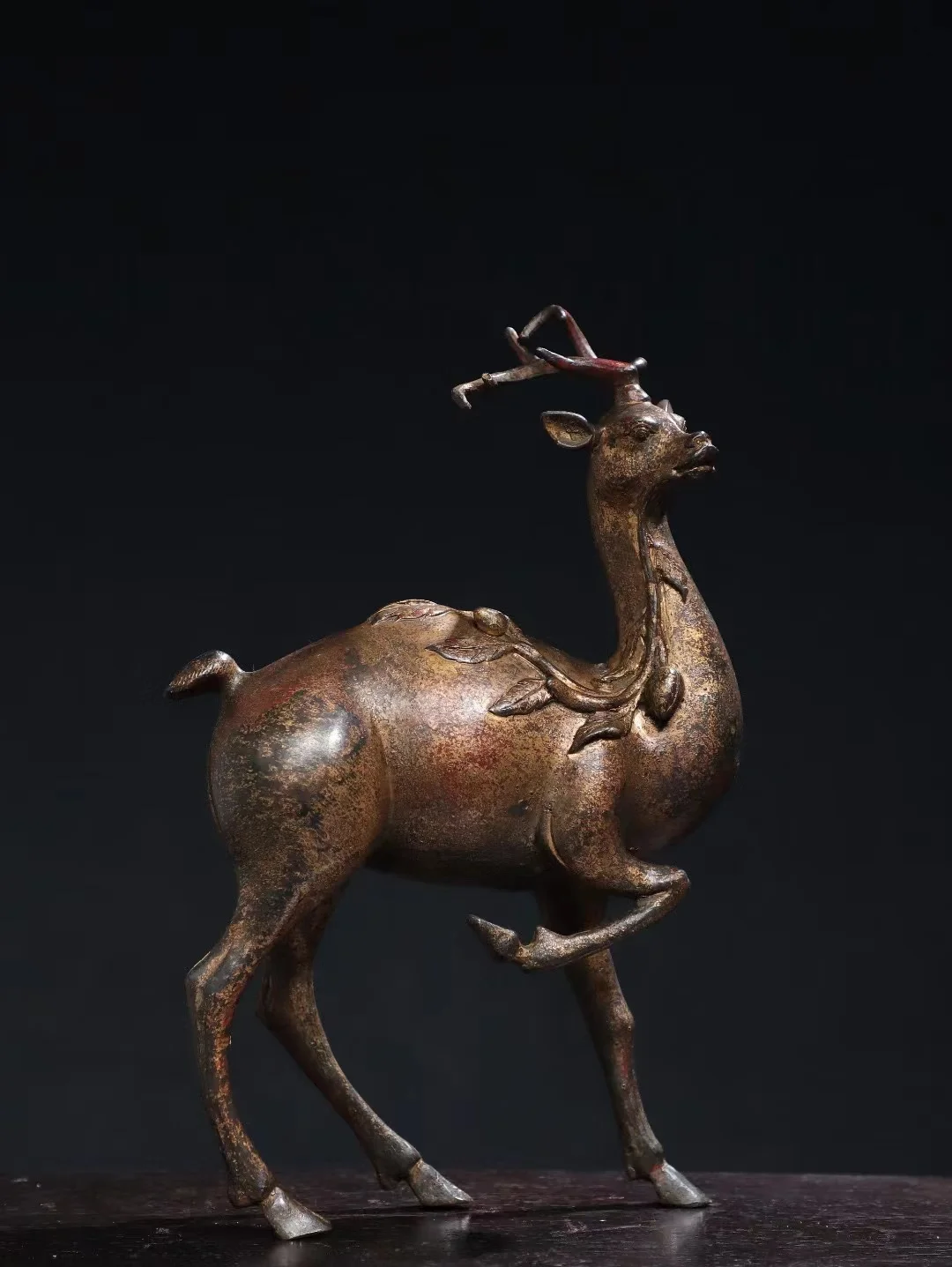 Старая медная статуя оленя Династии Цин, статуя оленя Сика, ручная работа