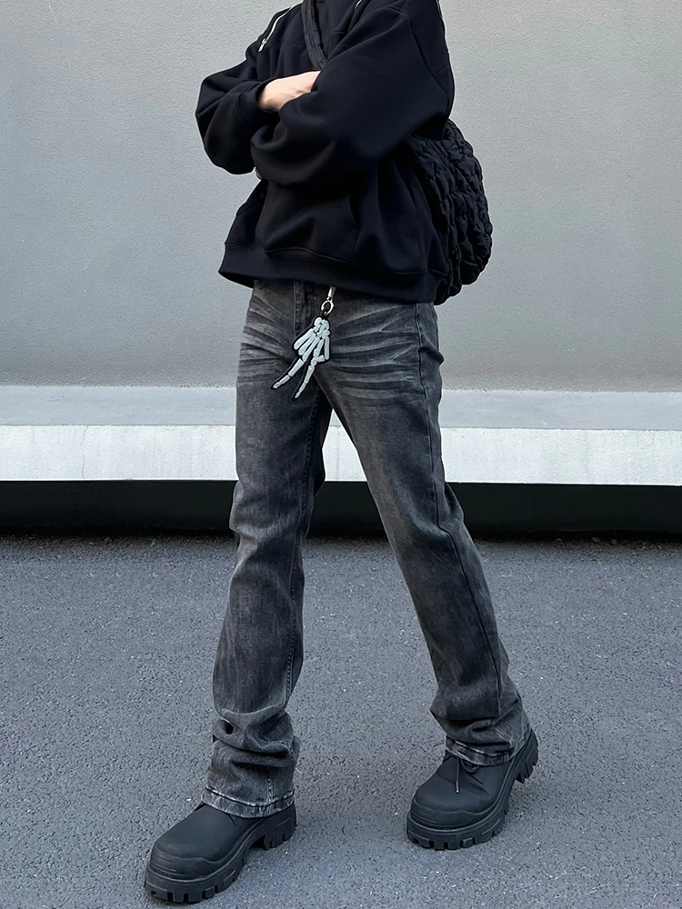 

Американский Sle High Street Ретро с завышенной талией Bla Микро Расклешенные длинные брюки Эластичные утягивающие прямые джинсы Чистая посадка Повседневный хлопок...