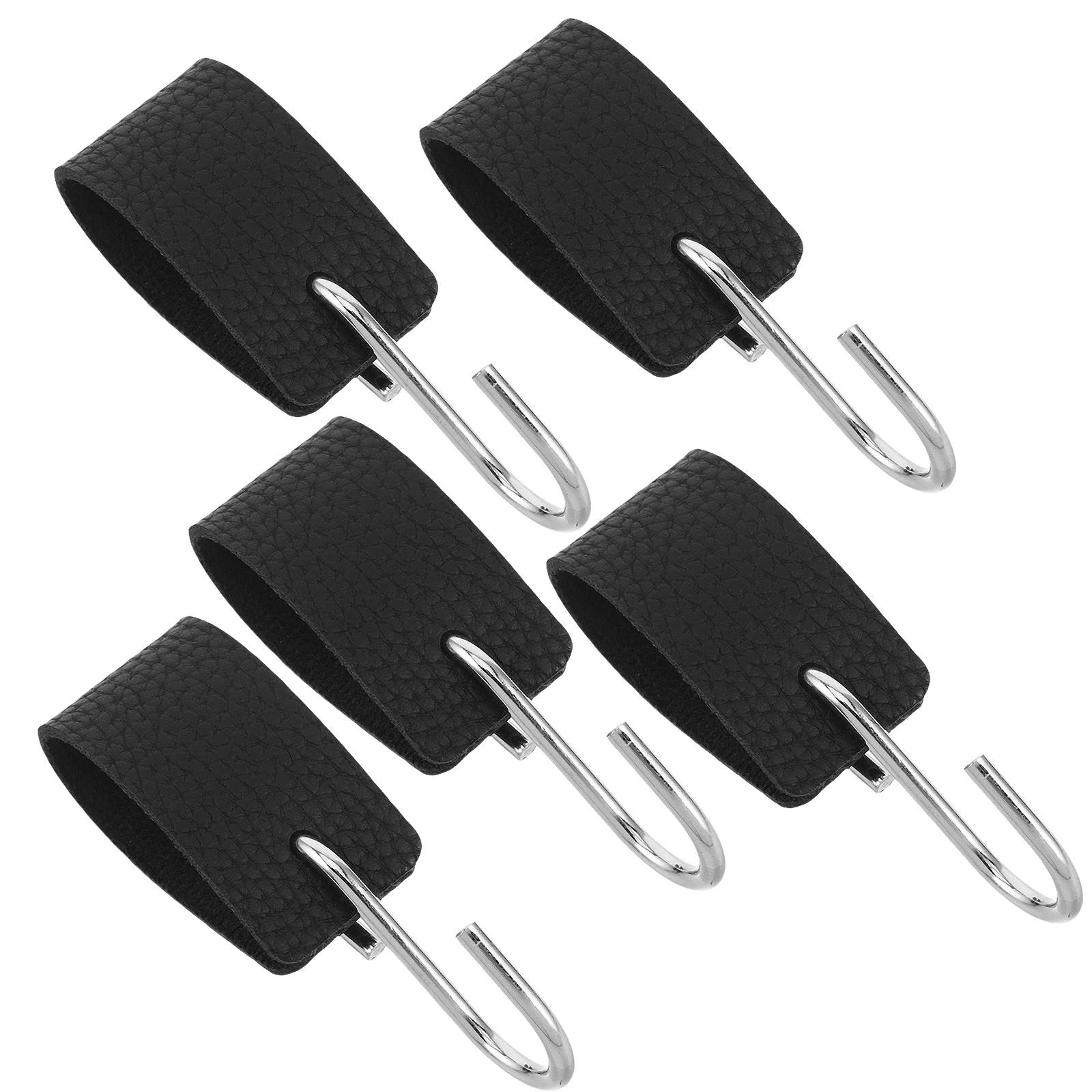 

5pcs Metal S Hooks PU Material Multifunctional Camping Closet Bedroom Office Space Saving Wardrobe Jeans