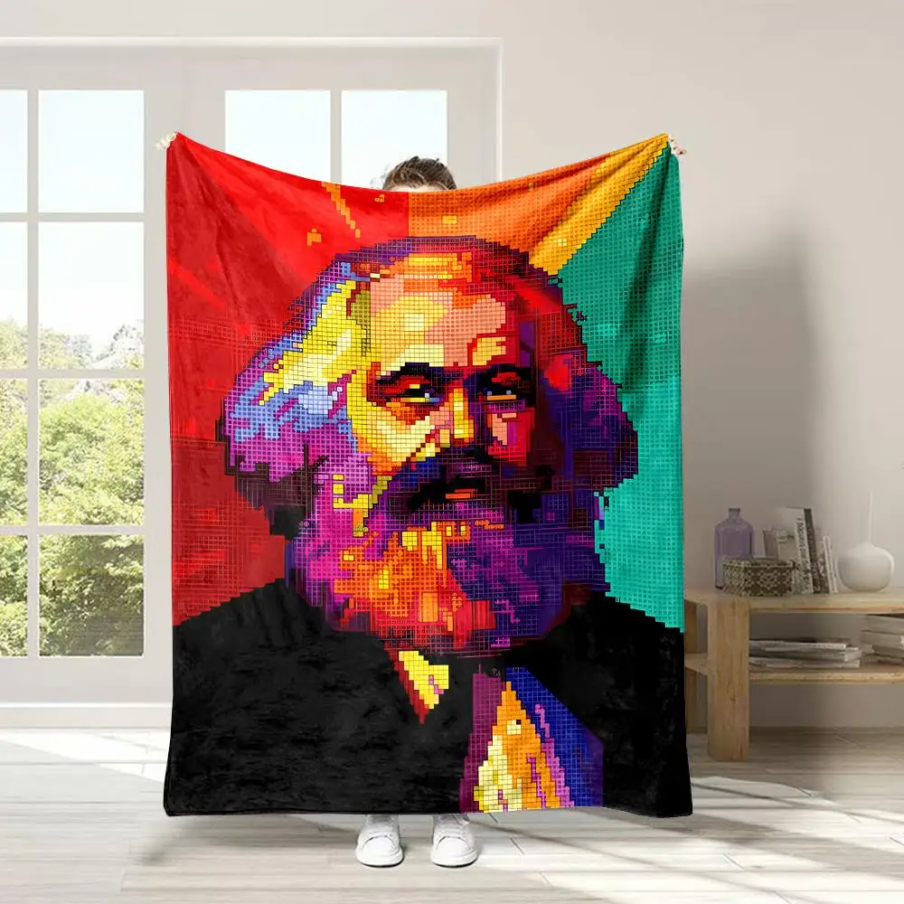 Painted art figures patterns Flannel printed blanket suitable for all seasons suitable for living room office sofa and travel