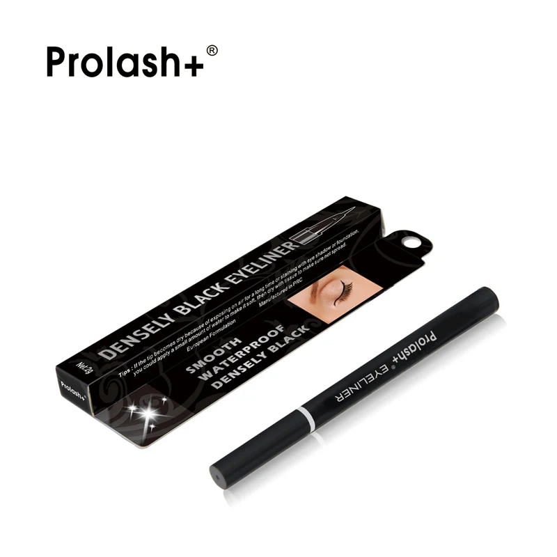 Prolash + Zwarte Eyeliner Waterdichte Make-Up Blijvende Vrouwelijke Oogmake-Up Cosmetica Wimper Make-Up Tool Snel Te Drogen Eyeliner