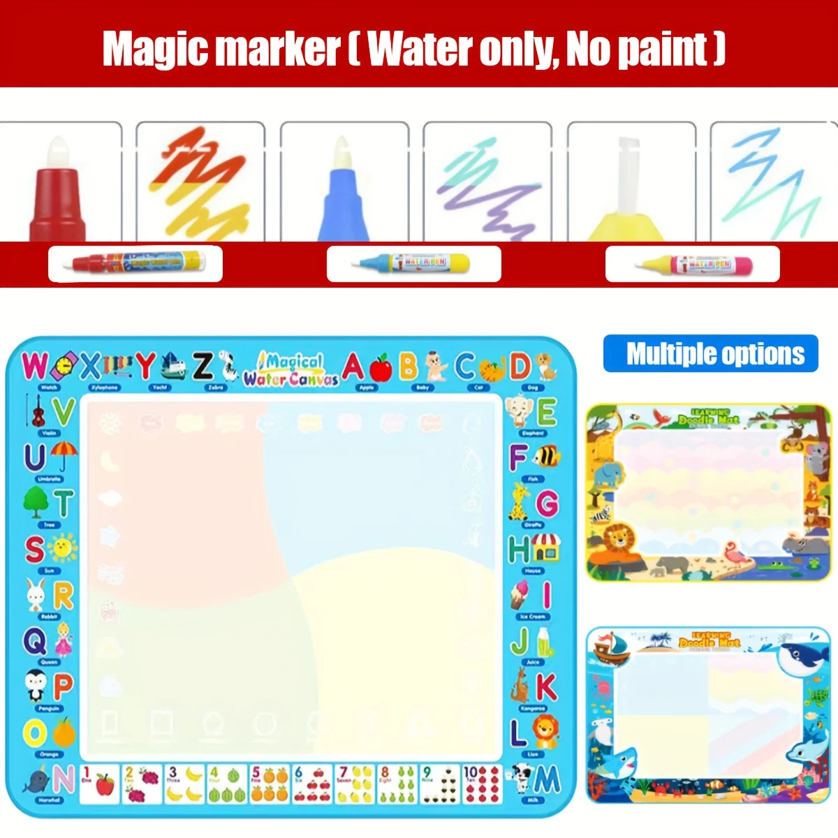 水彩画落書きマット、女の子男の子への誕生日プレゼント、汚れのない塗り絵学習玩具、クリスマスプレゼント