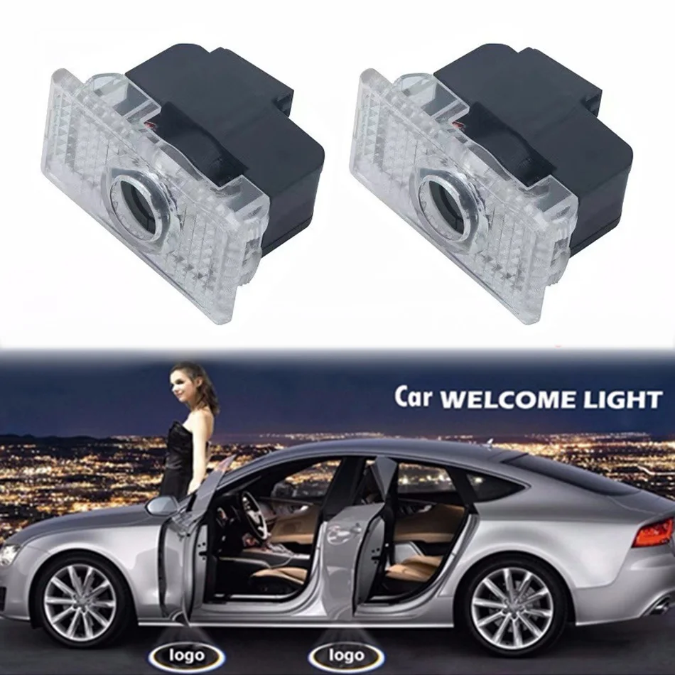 

2Pcs LED Car Door Logo Light Decoration Automobile Welcome Shadow Laser Projection Floor Lamp 12V for Tesla MODEL 3/S/Y/X