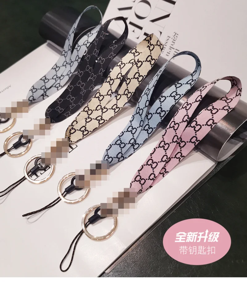 2022 New Fashion Brand Letter Women Neck Key Strap ID Card Gym Mobile Phone Strap Sling Camera USB Holder Mobile Phone Strap image 2