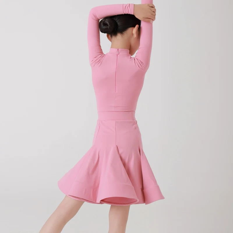 Costume de danse latine pour enfants, Costume de compétition professionnelle à manches longues pour filles, Tango Samba, vêtements de spectacle sur scène, nouvelle collection 2025 XH2687