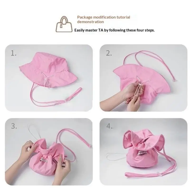1 Stück Damen-Sommer-Sonnenhut, schnell trocknend, mit breiter Krempe, koreanischer Stil, ideal für Strand und Reisen, vielseitig einsetzbar, mit integrierter Tasche. – Detail 13