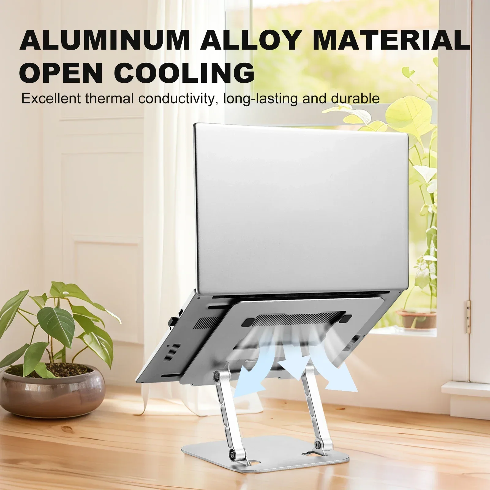 Adjustable Laptop Tablet Stand Aluminum Alloy Ergonomic Foldable Notebook Computer Holder For MacBook iPad 11-17.3 Inch Laptops