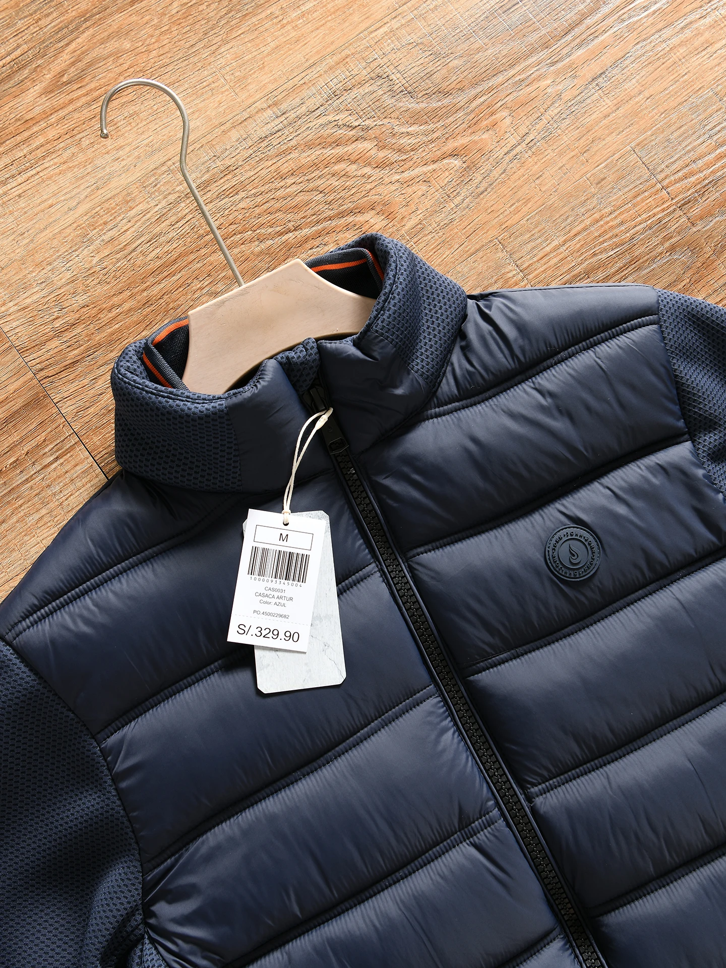Men's Lightweight Warmth Cotton Jacket Stand Collar Outdoor Sports Zipper Closure Long Sleeve Standard Fit Casual Style