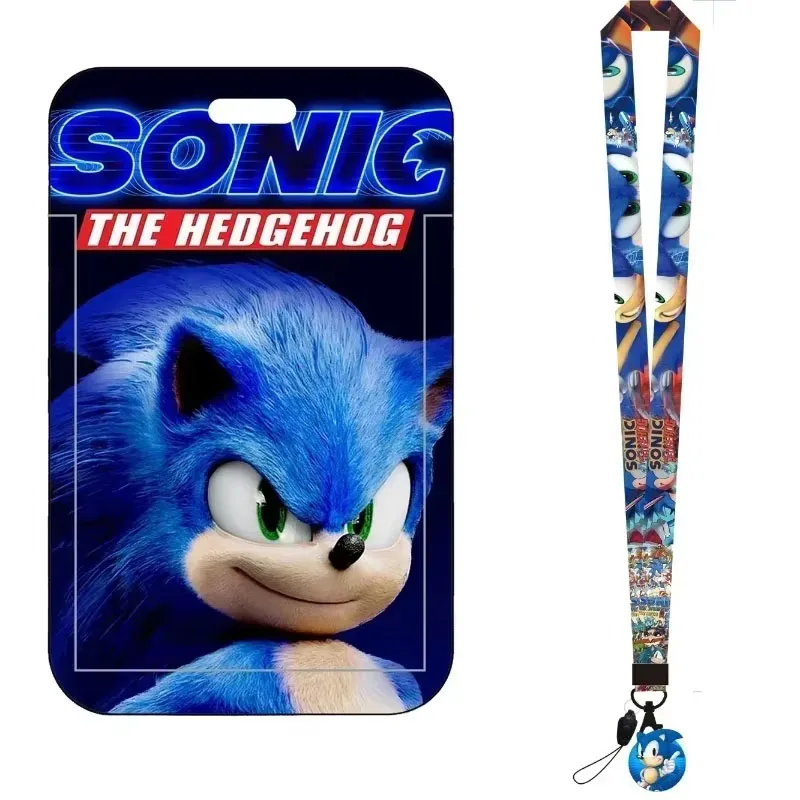 

Sonic The Hedgehog Card Holder Anime Credit ID Bank Bus Card Photo Display Holder Protective Case Pendant School Supplies Gift