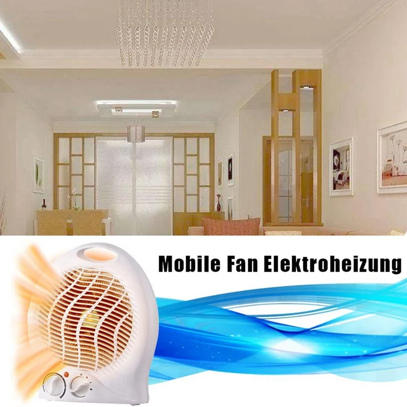 1 Piece 2000W Fan Heater Electric Heater Spiral Radiator Heating Coil Radiator White EU Plug