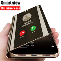 For Xiaomi Redmi 13C 4G Case Mirror View Smart Magnetic Leather Flip Phone Case For Xiaomi Redmi 13C 13 C Redmi13C Back Cover