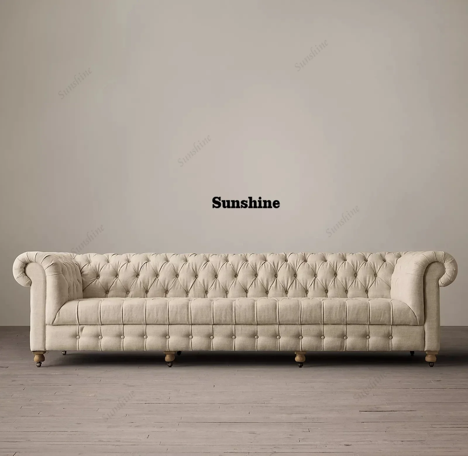

Stil Indoor-Sofa Wohnzimmermöbel Chesterfield Knopfleiste Stoffe Sofas aus Samt