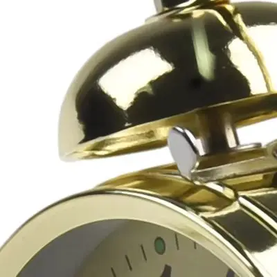 Gold Horseshoe Mechanical Alarm Clock Manual Wind Up Metal Cute Desktop Decor For Home Bedroom Office Tabletop Ornament 7cm