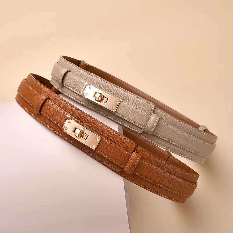 Nieuwe Dames Lederen Riem Gelegeerd Slot Decoratie Mode Korset Met Jas Rok Gordel Hoge Kwaliteit Lederen Brede Riem Designer Riem