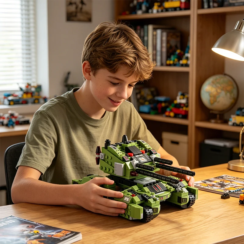 8 in 1 Tank Building Blocks Military Armored Vehicle Building Blocks Childrens Toys Birthday Christmas Gifts for Boys view 3