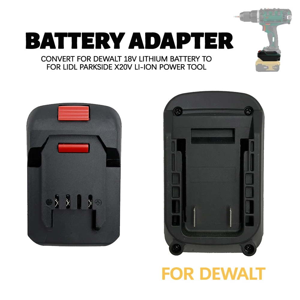 Battery Adapter. For Dewalt 18V Li-ion Battery to Replace for Lidl Parkside X20V Li-ion Power Tool