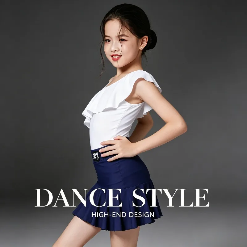 Girls Latin Dance Outfit Summer Elegant Training Dress Ballroom Samba Practice Costume Kids Stage Performance Dancing DanceWear - view 3
