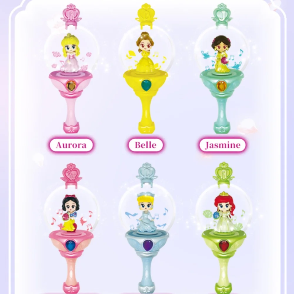 Disney Princess Fairy Stick Crystal Ball Series Jasmine Aurora Snow White Ariel Belle Cinderella Blind Box Toys Festival Gifts