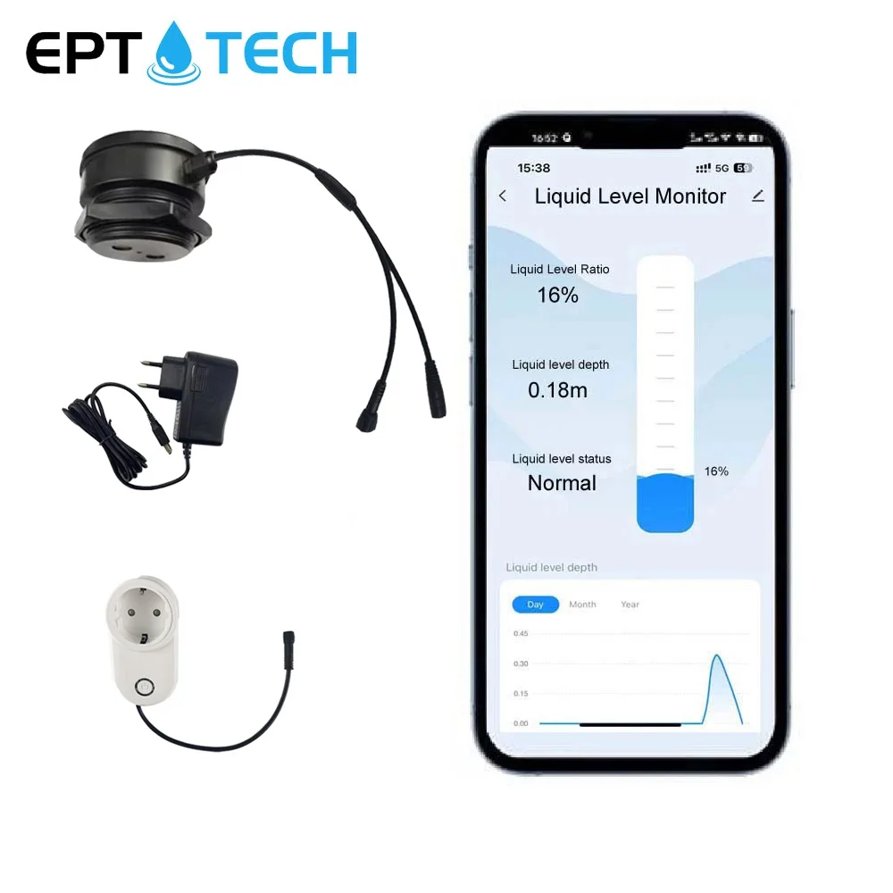 

TLC2206W-P Liquid Fuel Heating Oil Water Level Monitor Tuya Wifi Controller with Smart Socket Pump on/off