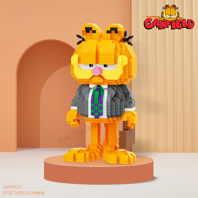 New Garfield Mini Blocks Magic Cartoon Cat Anime Figures Collection Building Toy DIY Bricks for Figure Kids Present Toy Gift