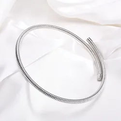 Women Torques Necklace, Adjustable Open Choker Snake Collar Stretch Statement Jewelry