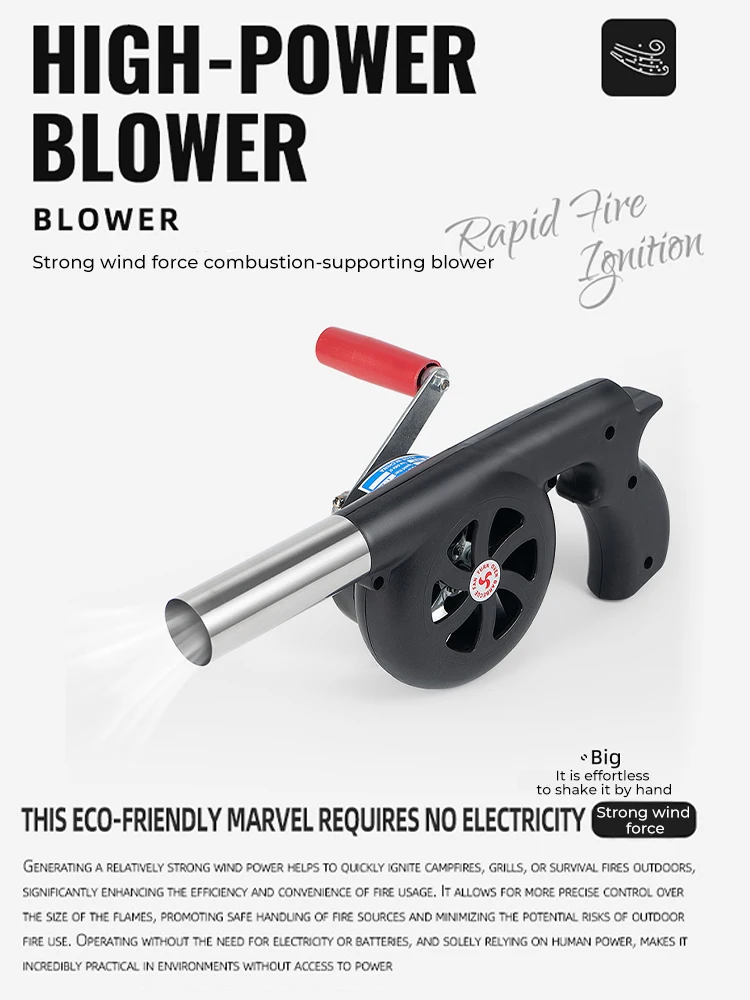 

Camping Handheld Blower Outdoor Cooking barbecue blower Portable Hand Crank Fan Air Blower Grill Picnic Stove Accessories Tools