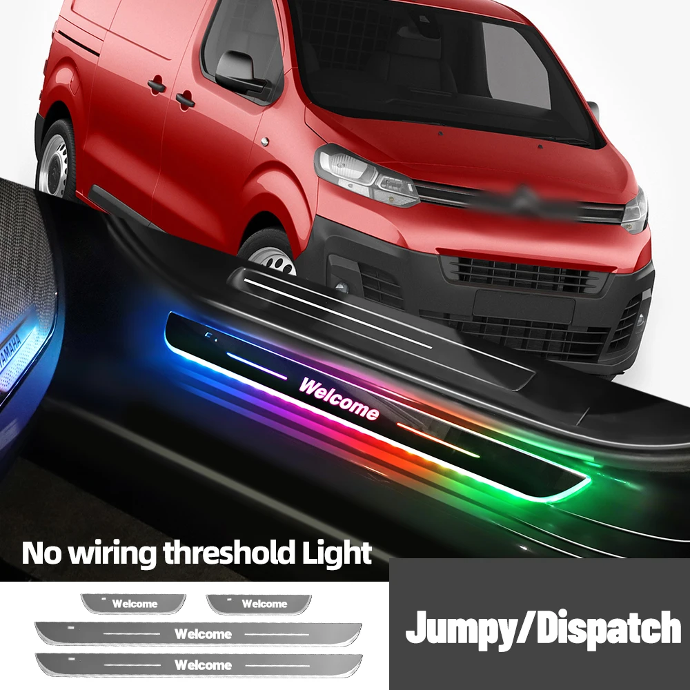 

For Citroen Jumpy Dispatch 1995-2018 2012 2015 Car Door Sill Light Customized Logo LED Welcome Threshold Pedal Lamp Accessories