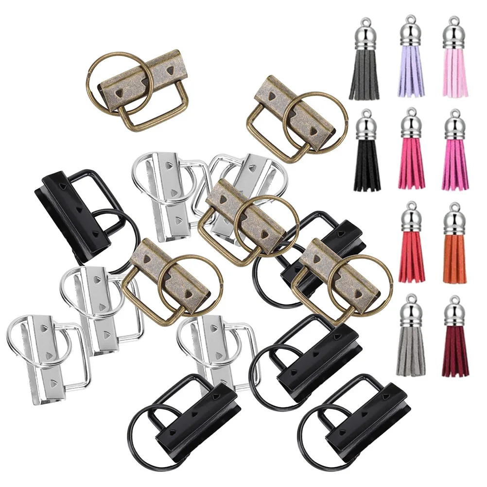 1Set Keychain Hardware Tail Clip Key Fob Hardware Ribbon Ends Clamps DIY Handbag Accessories Key Chain Making Supplies Keychain