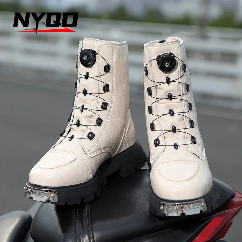 Autumn Commuting Riding Boots Motorcycle Off-road Four-season Luminous Breathable Sneakers Motorcycle Equipment for Women