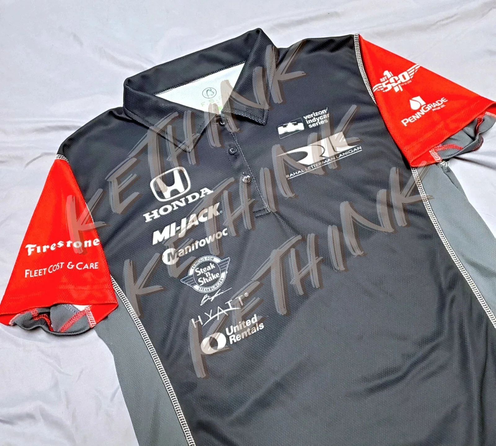 Мужская рубашка-поло Rahal Letterman Lanigan Racing Team Pit Crew Джерси Honda Indy, Honda, мужская рубашка-поло Locomotive Team Racing с коротким рукавом ﻿