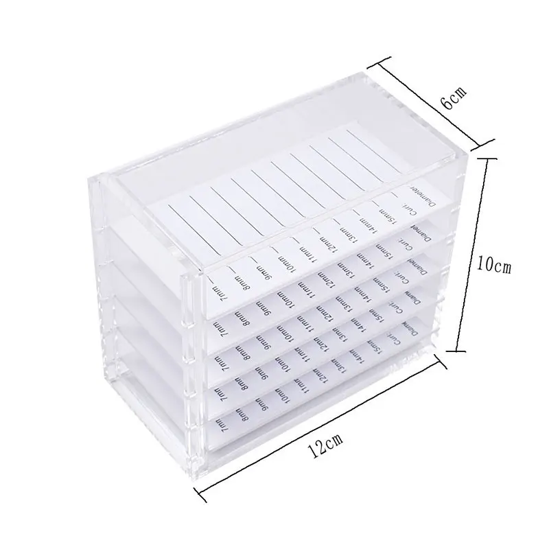 5 Layers Clear False Eyelash Storage Box Makeup Display Container Lashes Pallet Holders Lash Extension Supplies