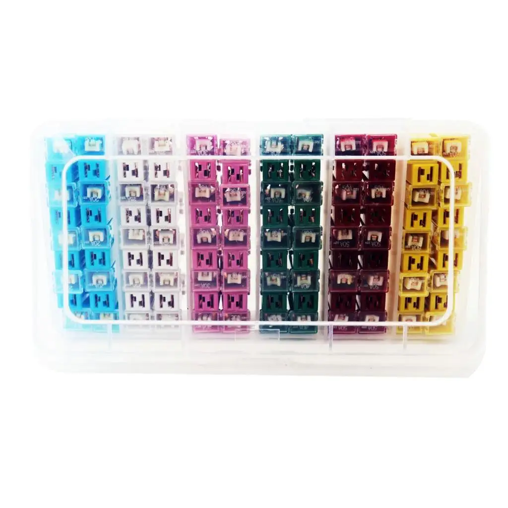 108 x Automotive Mini Box Shaped Cartridge Fuse for Cars, Trucks, and SUVs