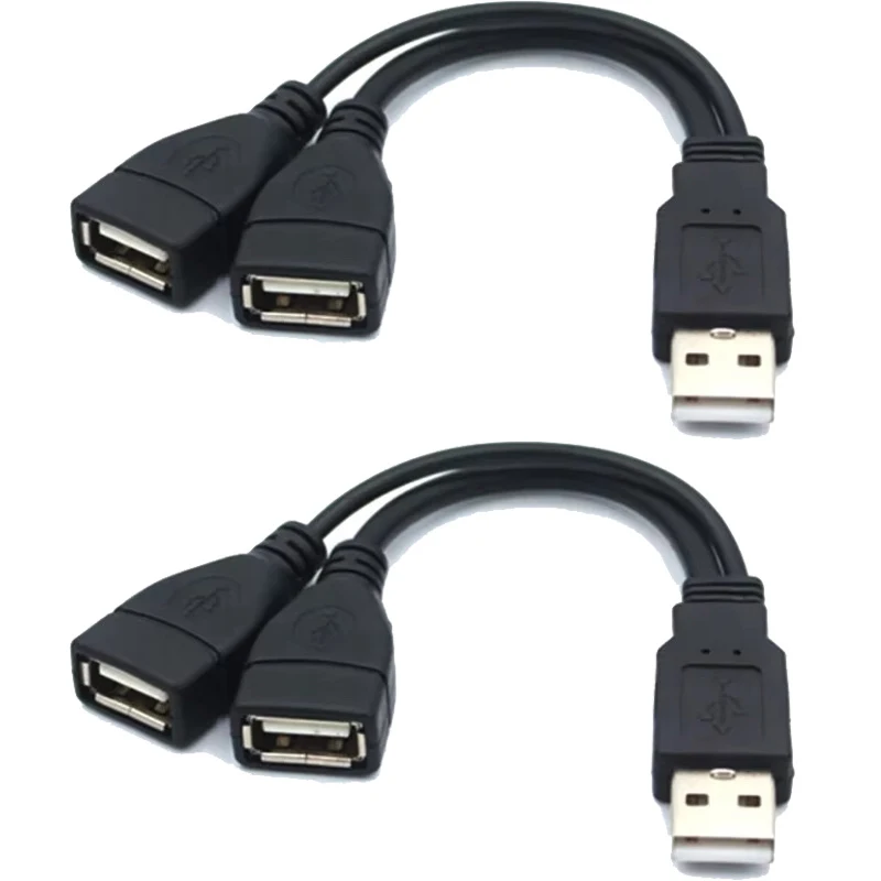 

1-6pcs 1 Male Plug To 2 Female Socket USB 2.0 Extension Line Data Cable Power Adapter Converter Splitter USB 2.0 Cable