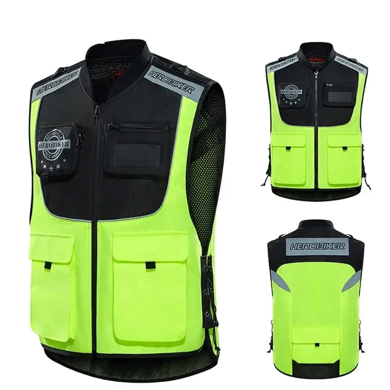 Reflective Safety Clothing Motorcycle Riding Jacket Motorcycles Street Gear Vest For Racing Running Sports Warning Vest Men