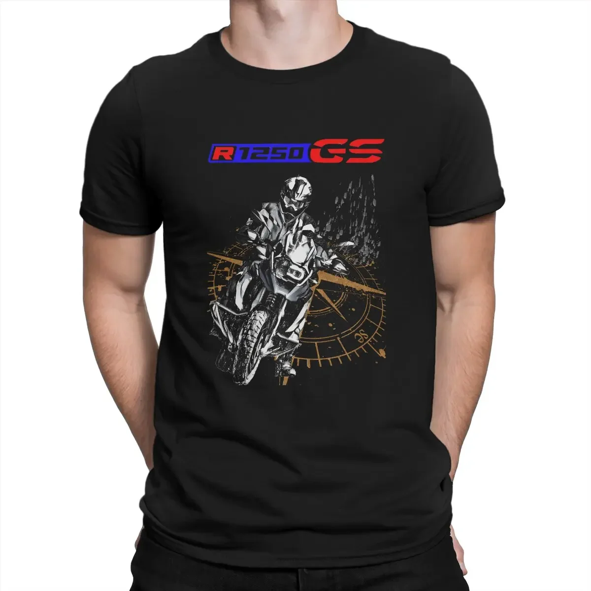 2024heavyweight R1250 GS T Shirts Men Pure Cotton Awesome T-Shirt Crew Neck Motorcycles Moto Tees Short Sleeve Clothes Unique