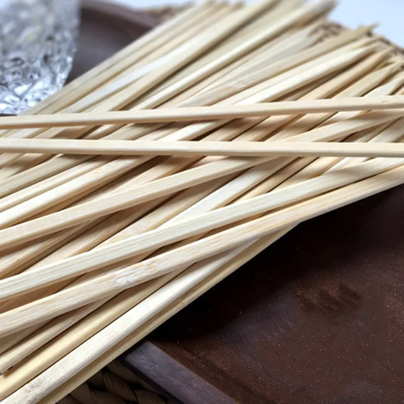 100pcs 15cm*5.5mm Bamboo Skewer Sturdy Disposable Barbecue Fruit Natural Wood Sticks Barbecue Party Food BBQ Tools Accessorie