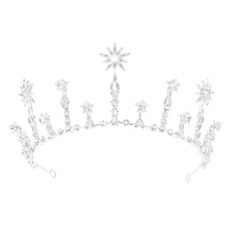 Silver Dream New Bridal Crown Headgear Atmospheric Crown Wedding Dress Accessories