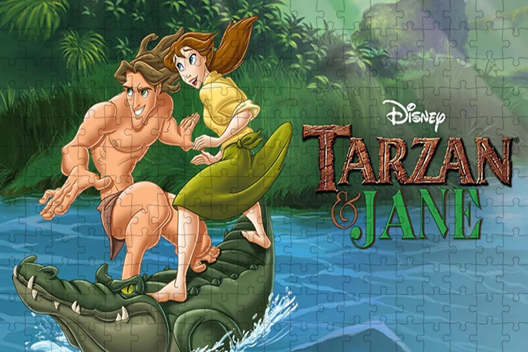 Jeu de puzzle brûlant le cerveau pour enfants, décoration de dessin animé Disney Tarzan Jenny, cadeau de vacances préféré