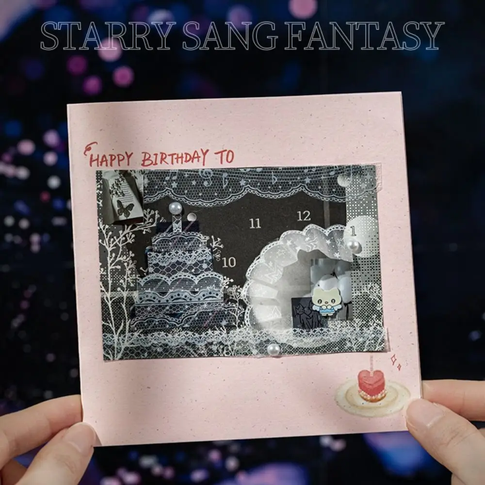 New Star Sand Dream Series Lace Border Covering Tape PET DIY Washi Tape Gift Fine Glitter Aesthetic Stickers Journal Decor view 2
