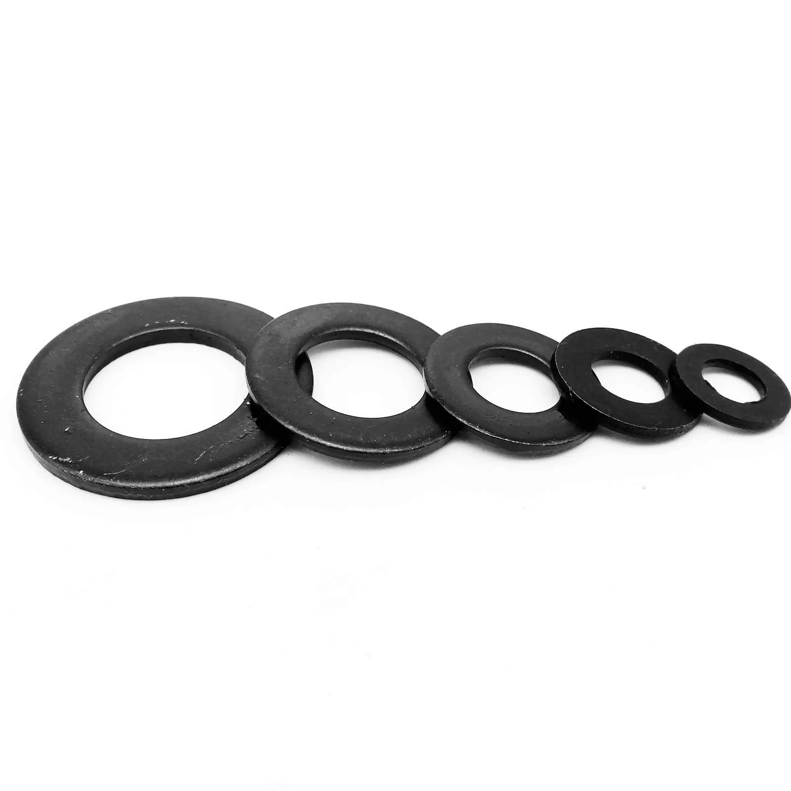 HZYUEGOU M1.6 M2 M2.5 M3 M3.5 M4 M5 M6 M8 M10 M12 M14 M16 M20 M24 GB97 Schwarze Flachscheibe aus Stahl der Güteklasse 8.8, Dichtungsring – Detail 4