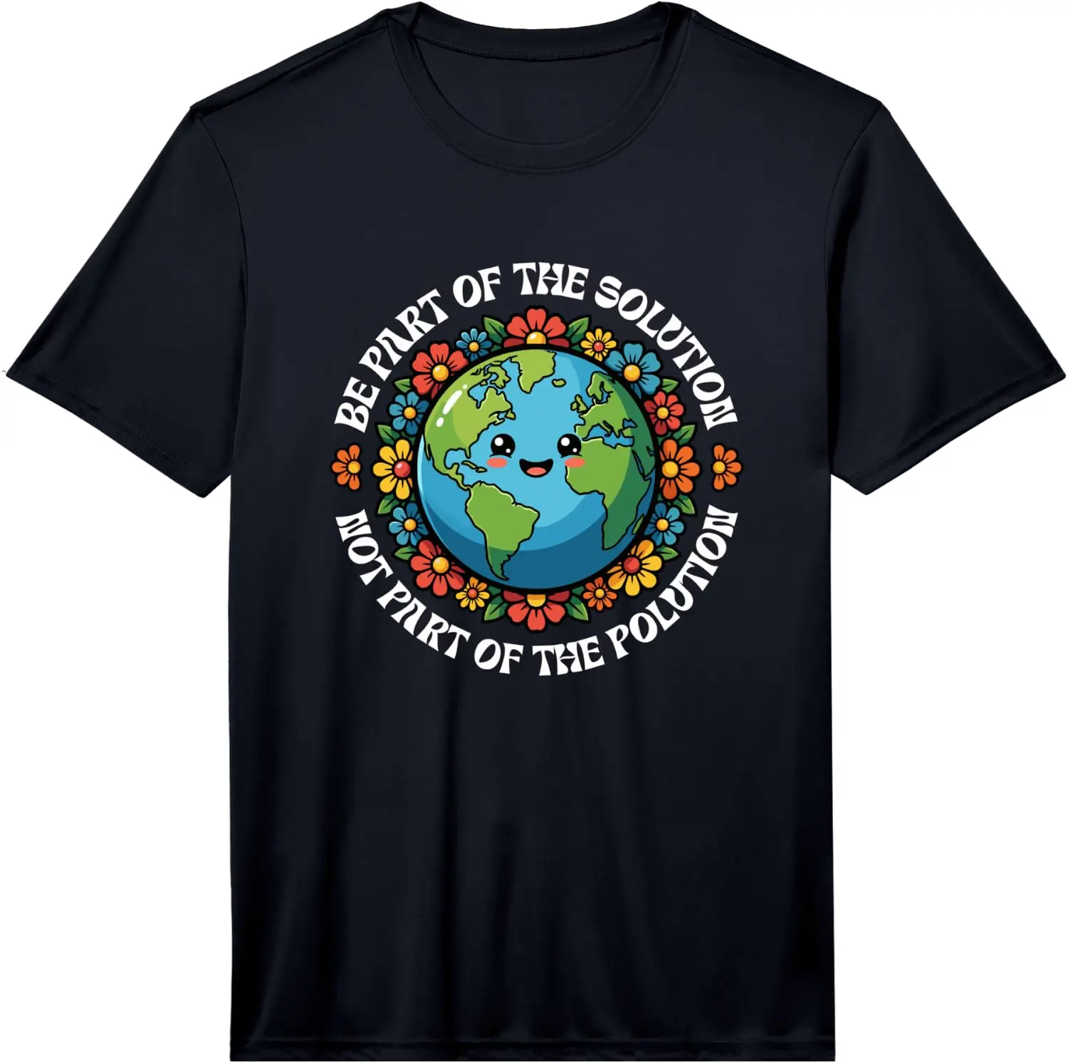 Mens Earth Day Be Part Of The Solution Environmental Protection Performance T-Shirt 100% Cotton Trendy Y2K Short-Sleeve Tee – Soft, Quick-Drying, & Moisture-Wicking; Ideal for Sports or Casual Wear; Great Gift for Christmas or Halloween. Environmental.