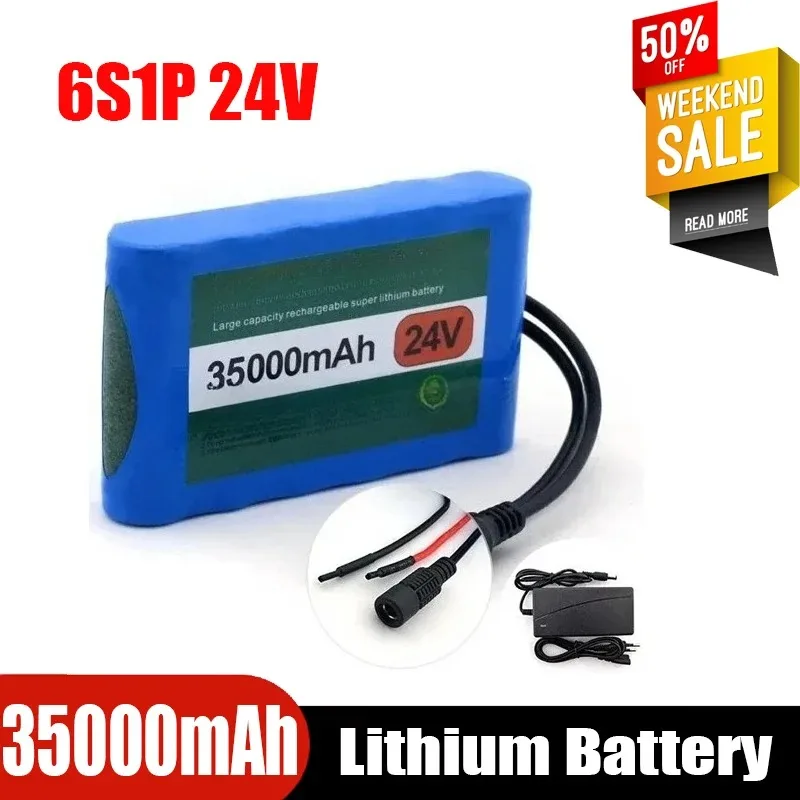 

18650 lithium battery 24v 6S1P 35000mah rechargeable battery lithium battery pack with BMS charging