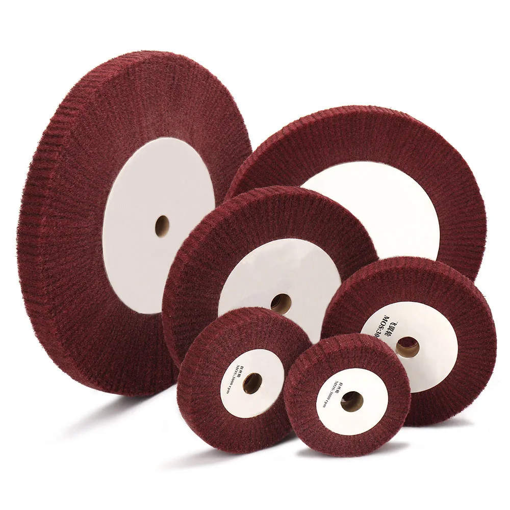 SI FANG 100-300mm Non-Woven Polishing Wheel Nylon Flap Wheel Metal Cleaning Rust Removal Grinding Scouring Pad 25mm Thick