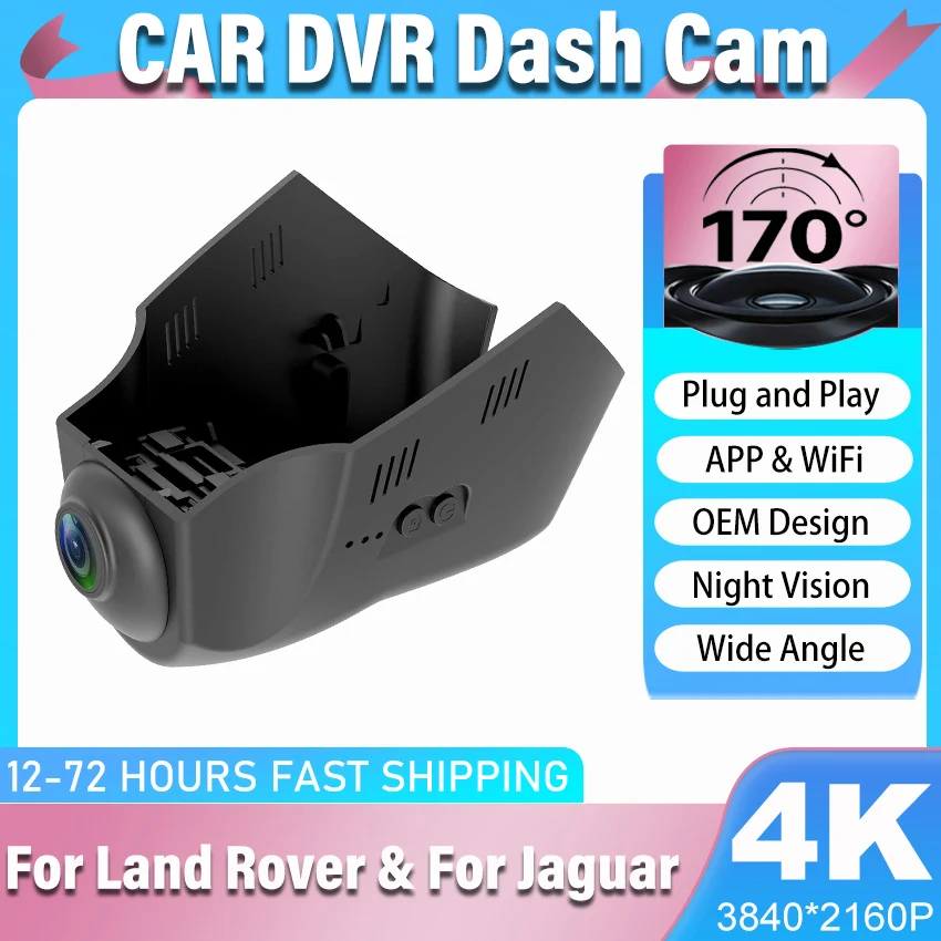 Dash Cam for Land Rover Discovery Sport 2015-2019 For Jaguar XF XE 2016-2021 F-PACE 2016-2021 Easy Install Car DVR Camera 4K