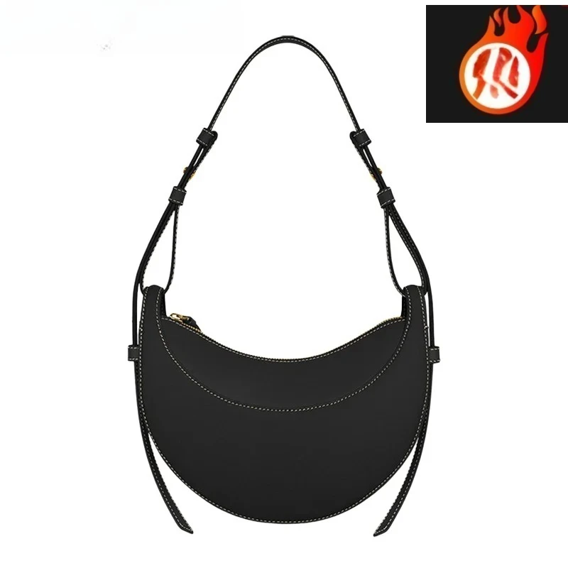 Borsa da donna a mezzaluna dal design leggero e di lusso, design di nicchia, semplice borsa a tracolla sotto le ascelle