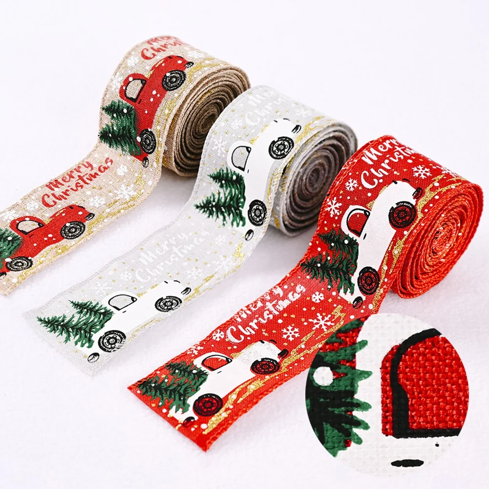 Weihnachts büffel Plaid Schneeflocke Band verdrahtet Grinch Band für Weihnachts baum Topper